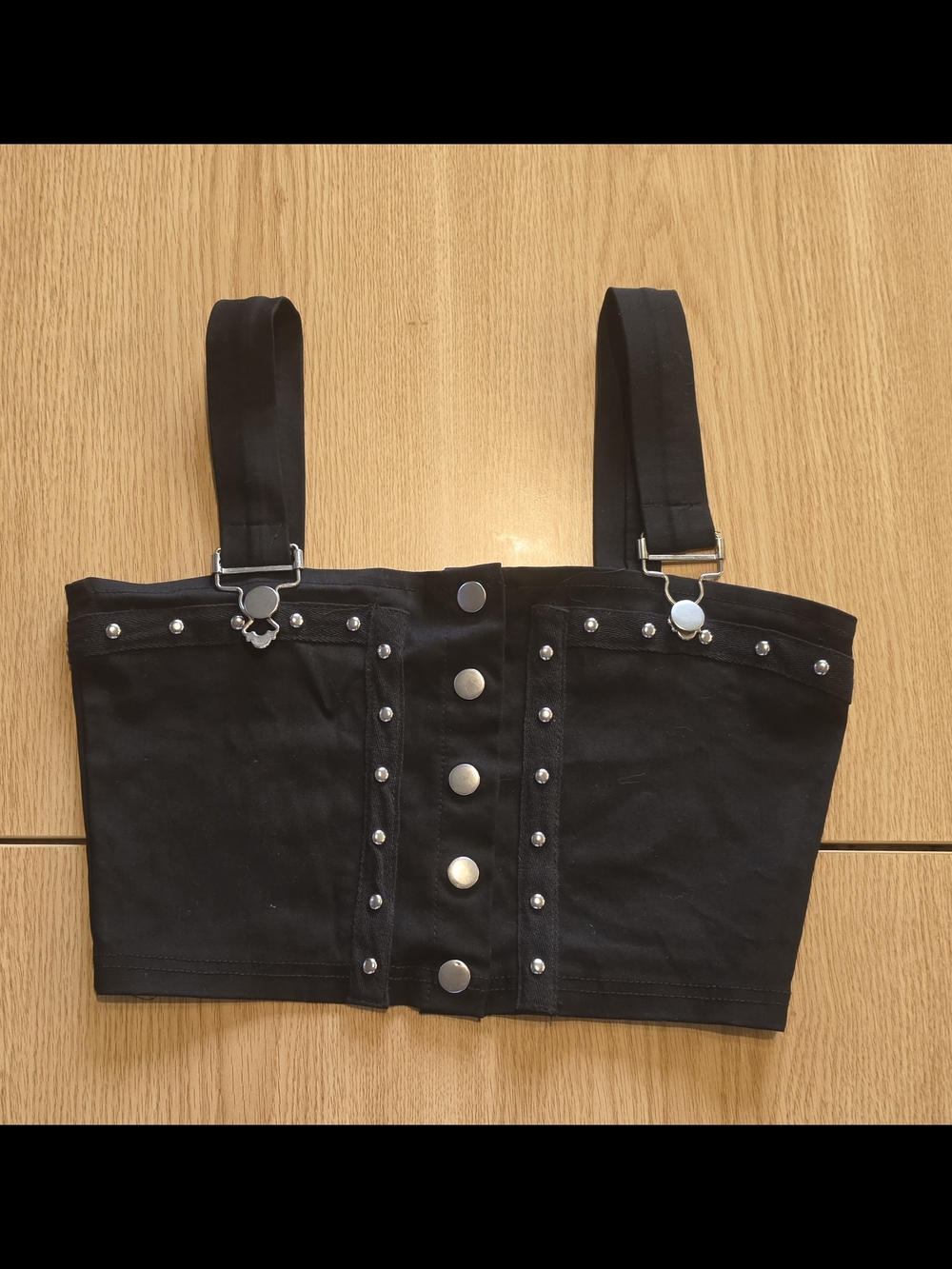 Black Studded Bustier Crop Top
